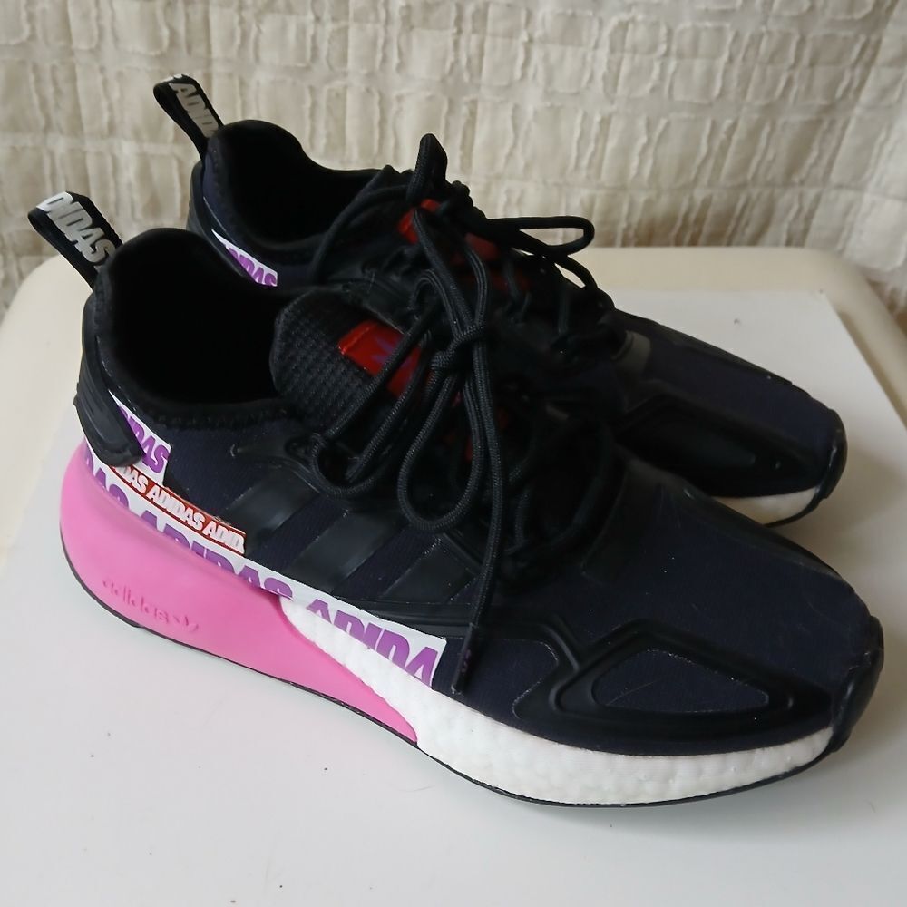 Adidas Women's Black and Pink ZX FX7050 Sneakers Shoes Trainer Sz.6.5- 7.5 /38